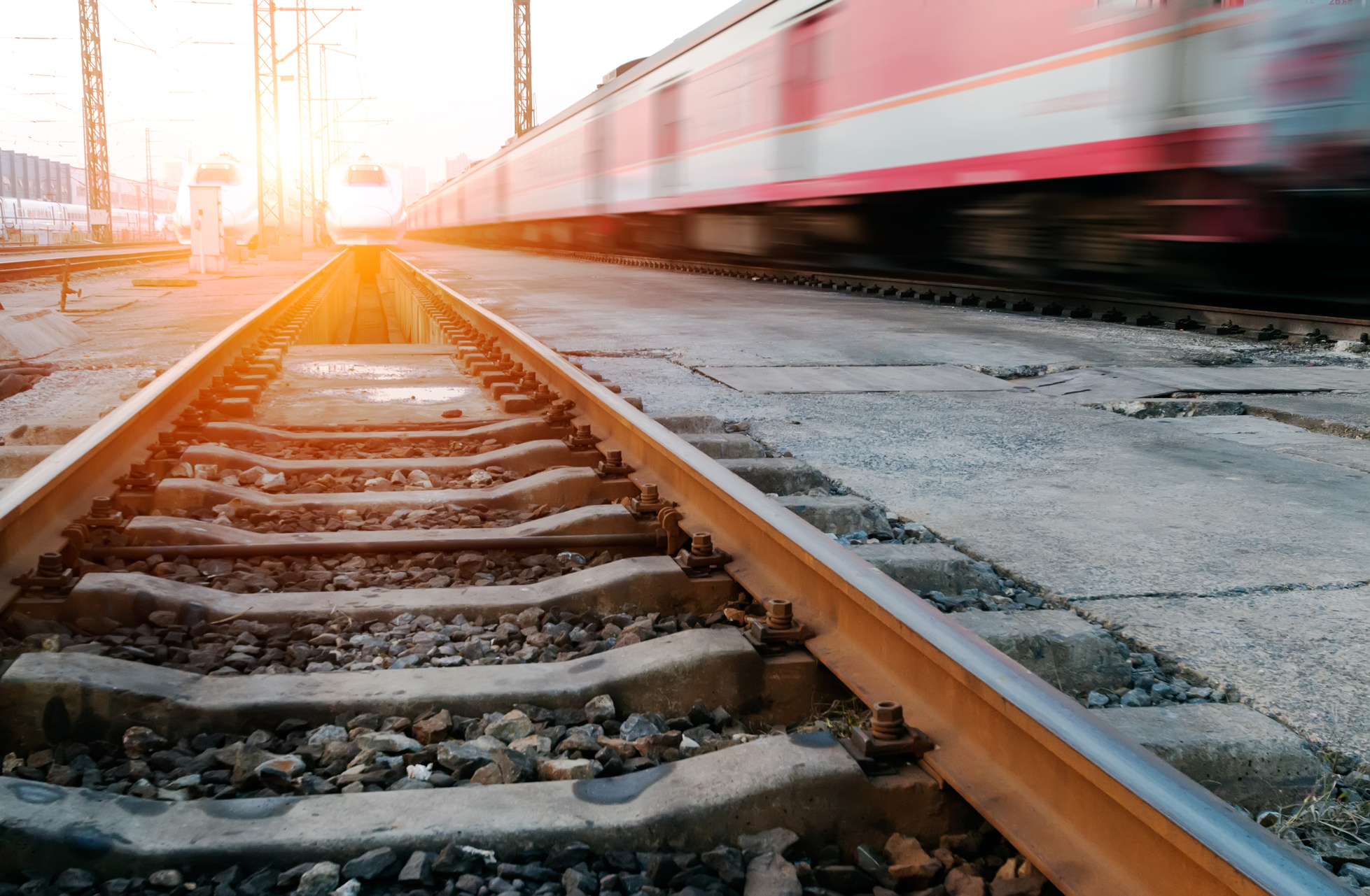 fast moving train